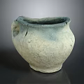 Handcrafted Clay Sculpture Vessel With Rough Texture And Two Handles Design 3d model