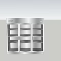 Modern Display Cabinet Shelving With Glass Doors Multiple Shelves Metal Frame And Illuminated Design