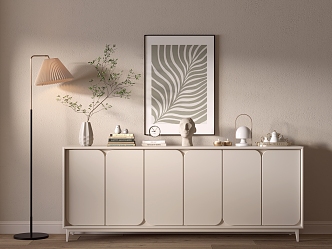 Cream Style Cabinet Whole Cabinet Sideboard Cabinet Balcony Cabinet Locker Entrance Cabinet 3d model