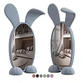 Bunny Shaped Mirror Reflecting Kids Bedroom Interior 3d model