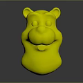 Cartoon Character Orange Groundhog 3D Model With Big Eyes And Smiling Expression