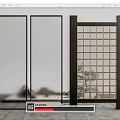 Modern partition glass screen partition 3d model