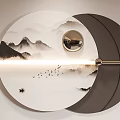 Elegant Modern Circular Wall Decor With Natural Patterns And LED Lighting For Home Interior 3d model