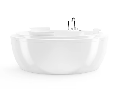 Modern White Round Washbasin With Faucet And Side Storage Shelves 3d model