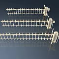 Three White Swing Gates With Picket Fence Design For Outdoor Areas