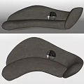 Modern Gray Fabric Multi Seater Sofa With Curved Design And Plaid Cushion