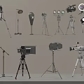 Essential Filmmaking And Photography Equipment Collection With Tripods Lights Cameras And Microphones
