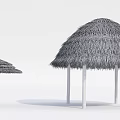 Modern straw barn 3d model