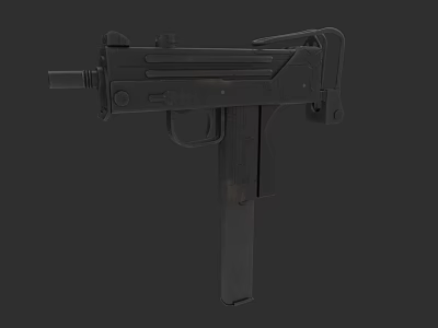 Black Tactical Submachine Gun With Military Style Metallic Finish And Detailed Design 3d model