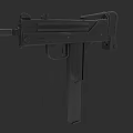 Black Tactical Submachine Gun With Military Style Metallic Finish And Detailed Design
