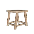 Simple Wooden Stool With Four Legs And Natural Light Wood Tone Design