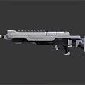 Futuristic Sci Fi Weapon With Silver Metallic Body Blue Glowing Accents And Advanced Design