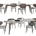Modern Dining Table and Chair Combination 3d model