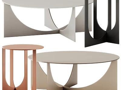 Modern Dressing Table Design With Round Countertop And Metal Frame In Multiple Colors 3d model