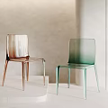 Modern Transparent Leisure Chairs In Copper And Green Tones With Clear Acrylic Design
