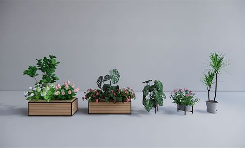 Modern flowerbed flowerbox flowerpot 3d model