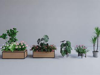 Modern flowerbed flowerbox flowerpot 3d model