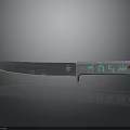 Decorative Combat Knife With Green Patterned Blade And White Handle Accents