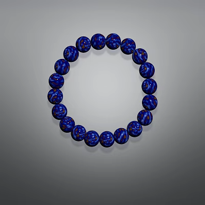Elegant Blue Round Beads Bracelet Women Fashion Jewelry Accessory Piece 3d model
