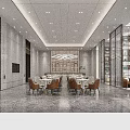 Elegant Modern Luxury Real Estate Sales Office With Artistic Chandelier And Property Sand Table