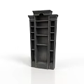 Functional Classic Black Bookshelf Featuring Decorative Top And Multiple Storage Shelves