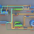 Industrial Equipment System Featuring Pneumatic Valves Filters Pressure Sensors Air Dryers And Piping