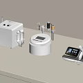 Professional White Beauty Devices With Digital Screens And Skincare Attachments