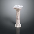 Classical Stone Column With Square Capital Base And Textured Surface