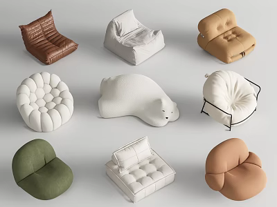 Stylish Lazy Sofas In Various Designs And Different Color Options For Comfort 3d model