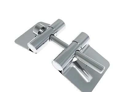 Two Polished Stainless Steel Latches With Smooth Cylindrical Handles Design 3d model