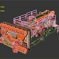 Industrial Heavy Duty Hardware Tools With Orange Components Silver Structure And Safety Railings For Engineering