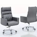 Modern Comfortable Leather Office Chair With High Back Adjustable Height And Swivel Wheels