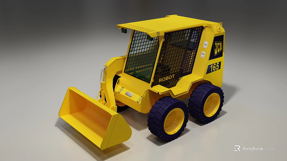 Bobcat Model 763 Yellow Skid Steer Loader With Front Bucket And Large Tires 3d model 