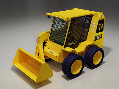 Bobcat Model 763 Yellow Skid Steer Loader With Front Bucket And Large Tires 3d model