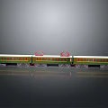 Green Model Train With Red Roof Details And Multiple Carriages On Shiny Display Surface