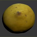 Ripe Fresh Yellow Lemon With Textured Surface On Dark Reflective Background