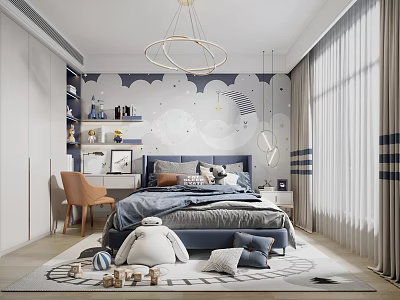Modern Children's Room Bedroom Children's Room Boys Room 3d model