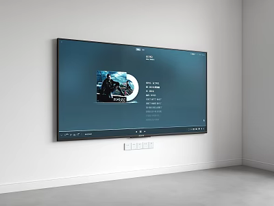 Smart TV Wall Mounted In Modern Living Room With Streaming Interface 3d model