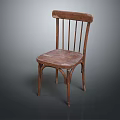 Vintage Wooden Leisure Chair With Classic Backrest And Solid Wood Seat Design