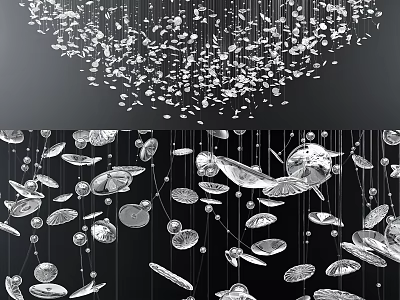 Modern Crystal Chandelier With Multiple Hanging Crystal Pendants And Decorative Details 3d model