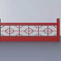 Public Facility Red Railing With Intricate Carved Patterns for Safety and Decoration