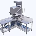 Stainless Steel Commercial Kitchen Workstation With Sink Faucet And Storage Shelves Appliances