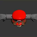 3D Cartoon Character In Red Hat Blue Overalls With Open Arms Brown Shoes And Braces