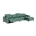 Comfortable Green Sectional Sofa With Multiple Seats Chaise Lounge And Soft Cushions 3d model