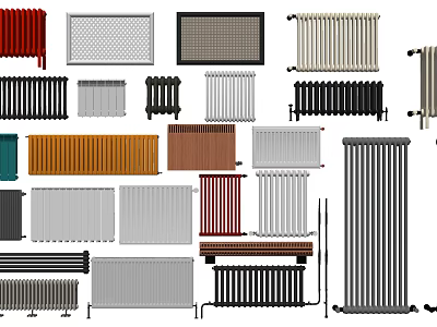 Various Design Radiators With Different Styles Colors And Shapes For Home Heating Interior 3d model