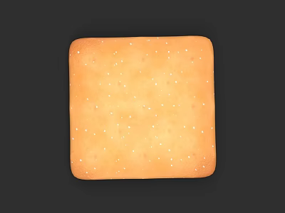 Appetizing Square Brown Biscuit With White Sesame Seeds As Tasty Snack 3d model