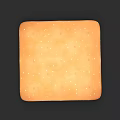 Appetizing Square Brown Biscuit With White Sesame Seeds As Tasty Snack