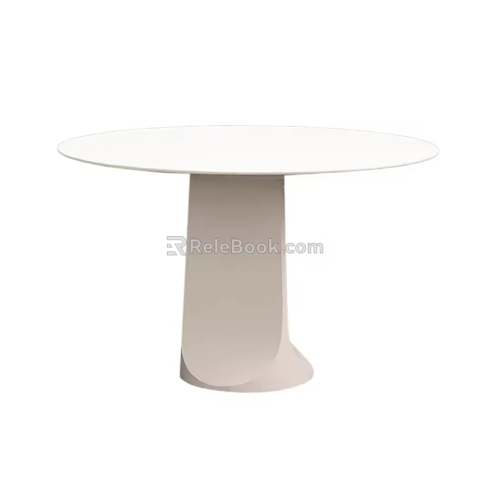 Countertop Dining Table Cream Style Dining Table Personalized Dining Table Round Dining Table 3d model