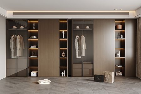 Italian Light Luxury Wardrobe 3d model