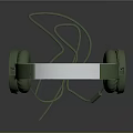 Green Over-ear Headphones With Cable Modern Design On Dark Background High Quality 3d model